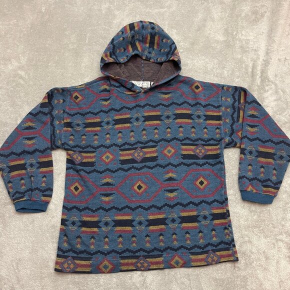 Michael Gerald Hoodie Sweater Men’s Large Multicolor Aztec Southwestern Pullover - Picture 1 of 6